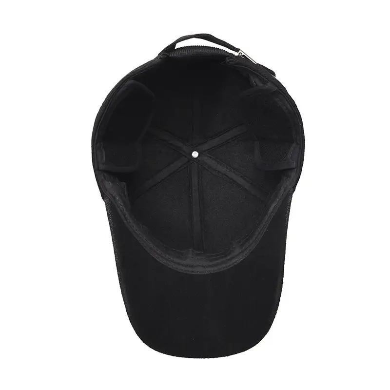 Men's Black Cotton Baseball Cap with Shield Logo - Image 7