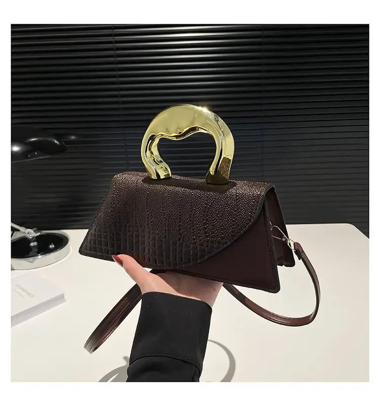 Red Croc Embroidered Shoulder Bag for Women — feature 26