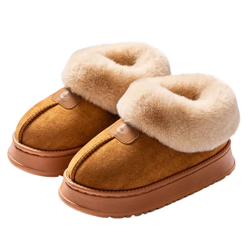 Cotton Shoes Women's 2024 New All-inclusive Cotton Slippers Women's Winter Outer Wear Non-slip fleece-lined Thickened Bottom Snow Boots - Image 8