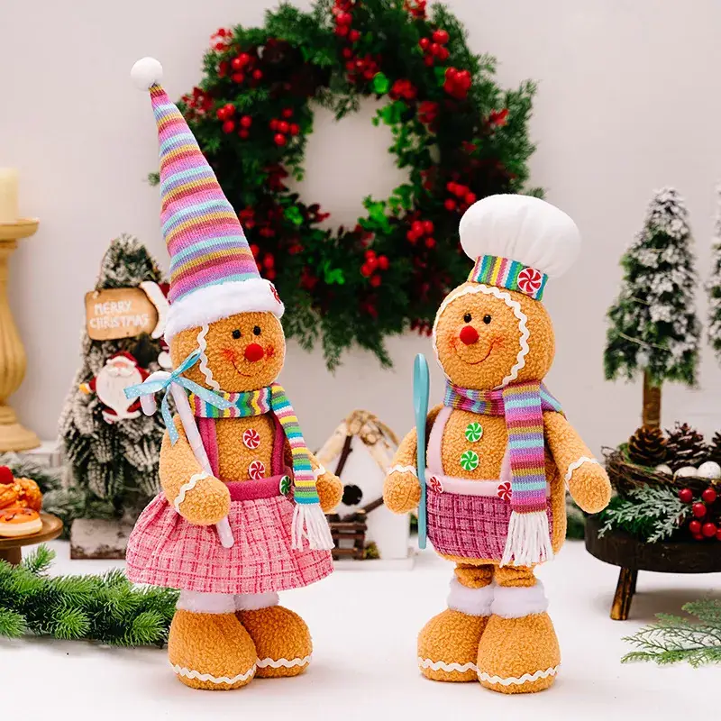 Christmas Gingerbread Doll with Hat and Scarf - Image 4