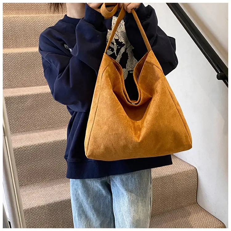 2024 New Arrival Black Suede Underarm Bag with Wide Strap — feature 10