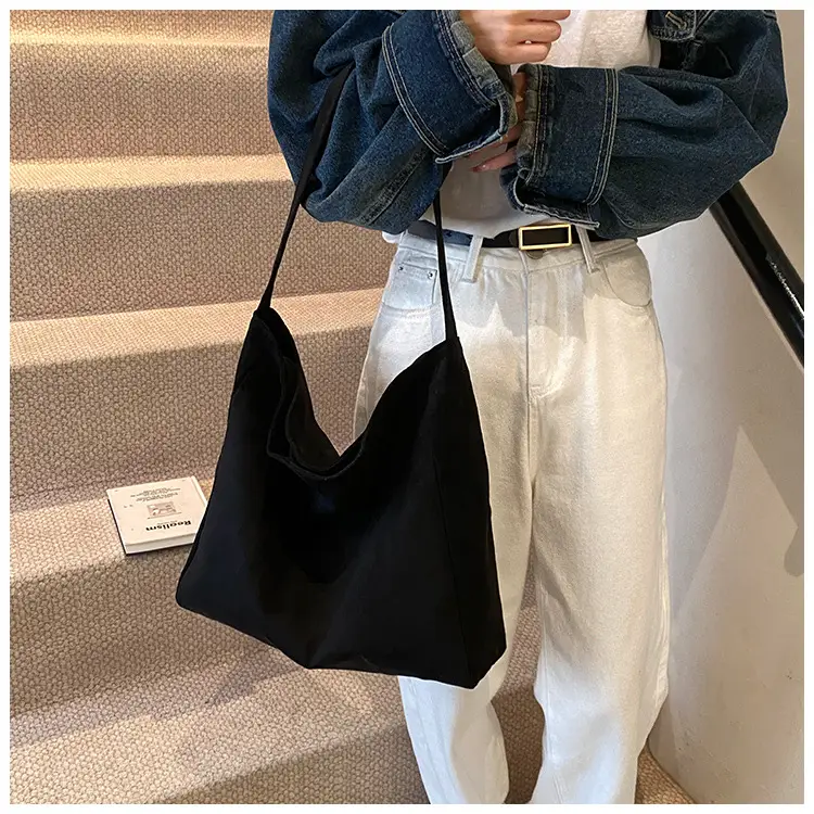 2024 New Arrival Black Suede Underarm Bag with Wide Strap — feature 15