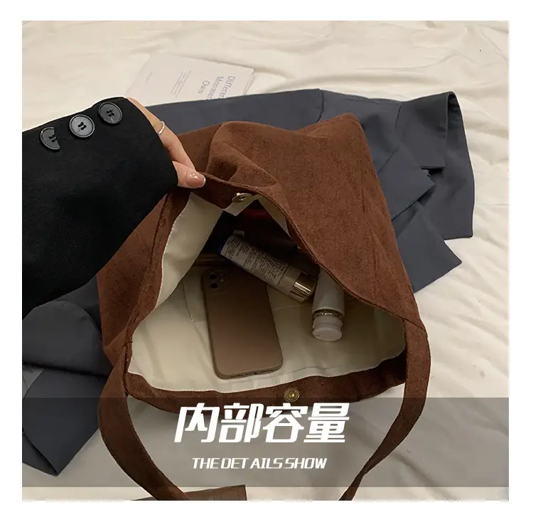 2024 New Arrival Black Suede Underarm Bag with Wide Strap — feature 3