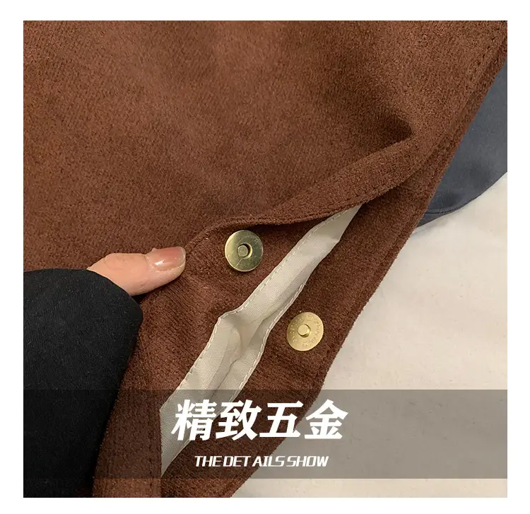 2024 New Arrival Black Suede Underarm Bag with Wide Strap — feature 4