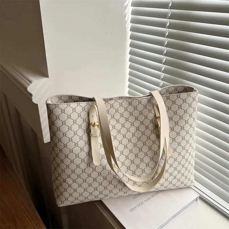 Large Capacity Women's Brown Monogram Tote Bag