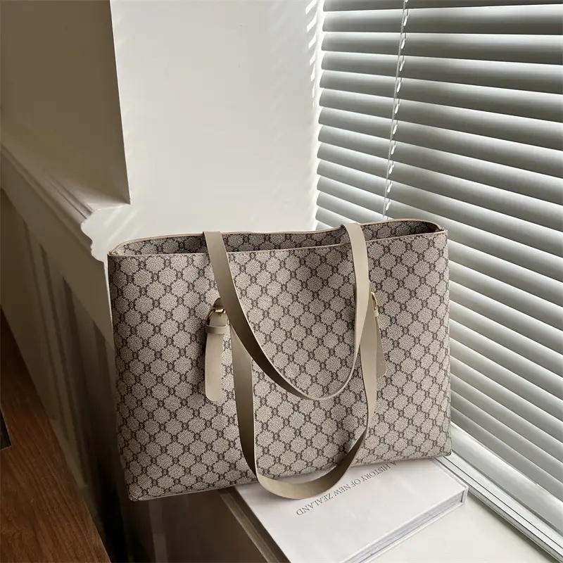 Large Capacity Women's Brown Monogram Tote Bag