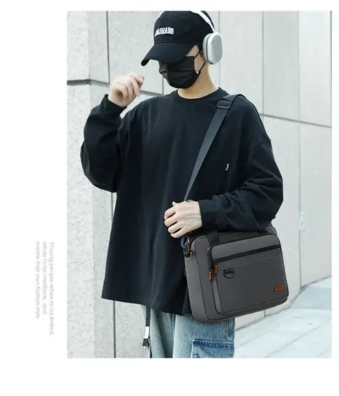 Olive Green Men's Oxford Shoulder Bag — feature 16