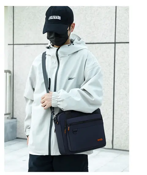 Olive Green Men's Oxford Shoulder Bag — feature 20