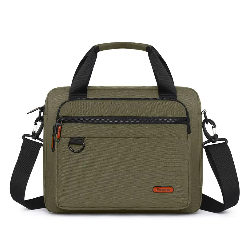 Olive Green Men's Oxford Shoulder Bag - Image 4