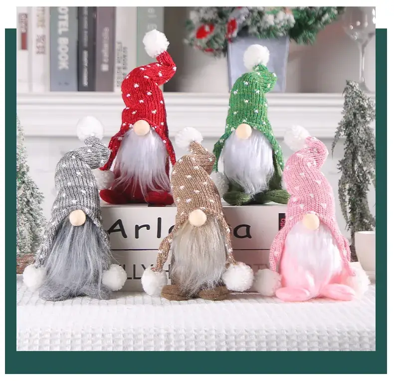 Pink Knitted Rudolph Doll 87g Standing Posture Ornament — feature 6