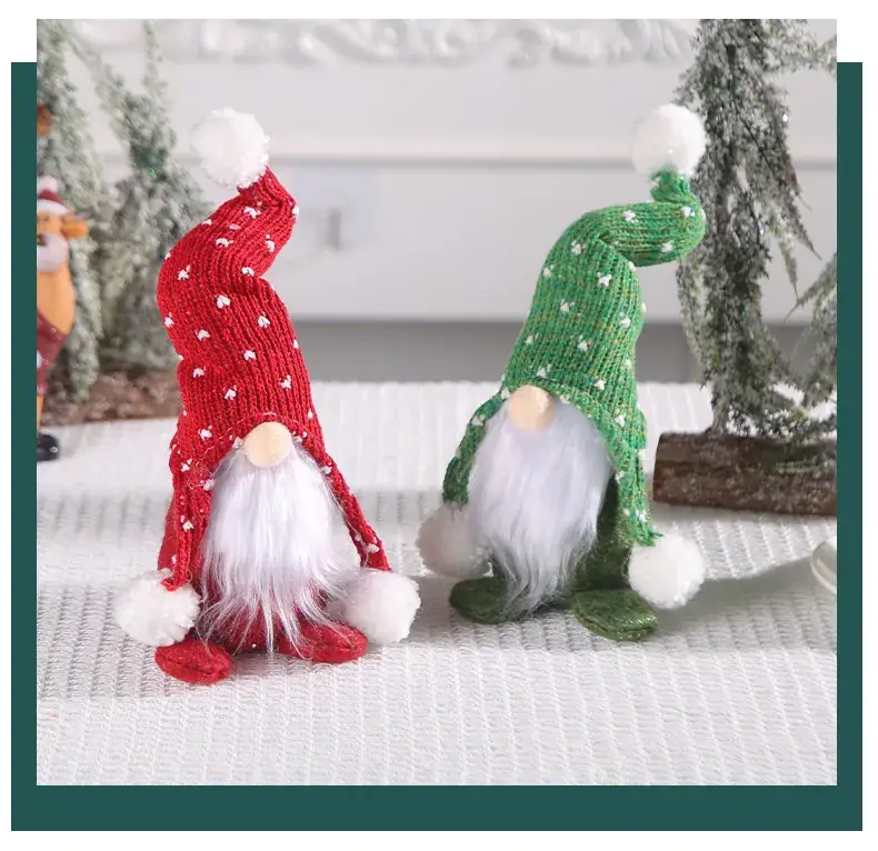 Pink Knitted Rudolph Doll 87g Standing Posture Ornament — feature 7