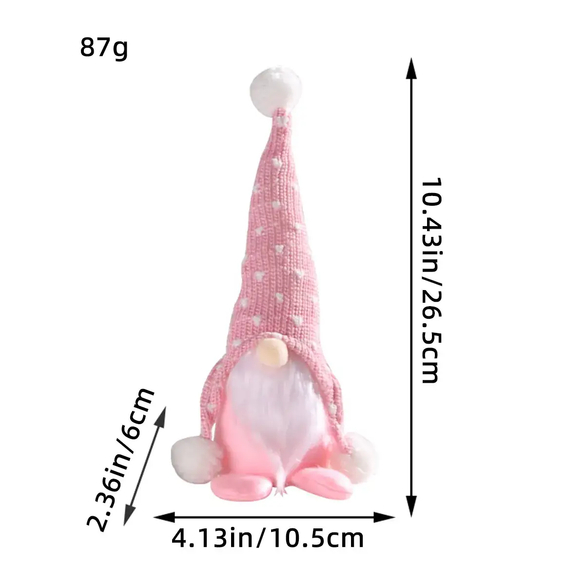 Pink Knitted Rudolph Doll 87g Standing Posture Ornament - Image 2