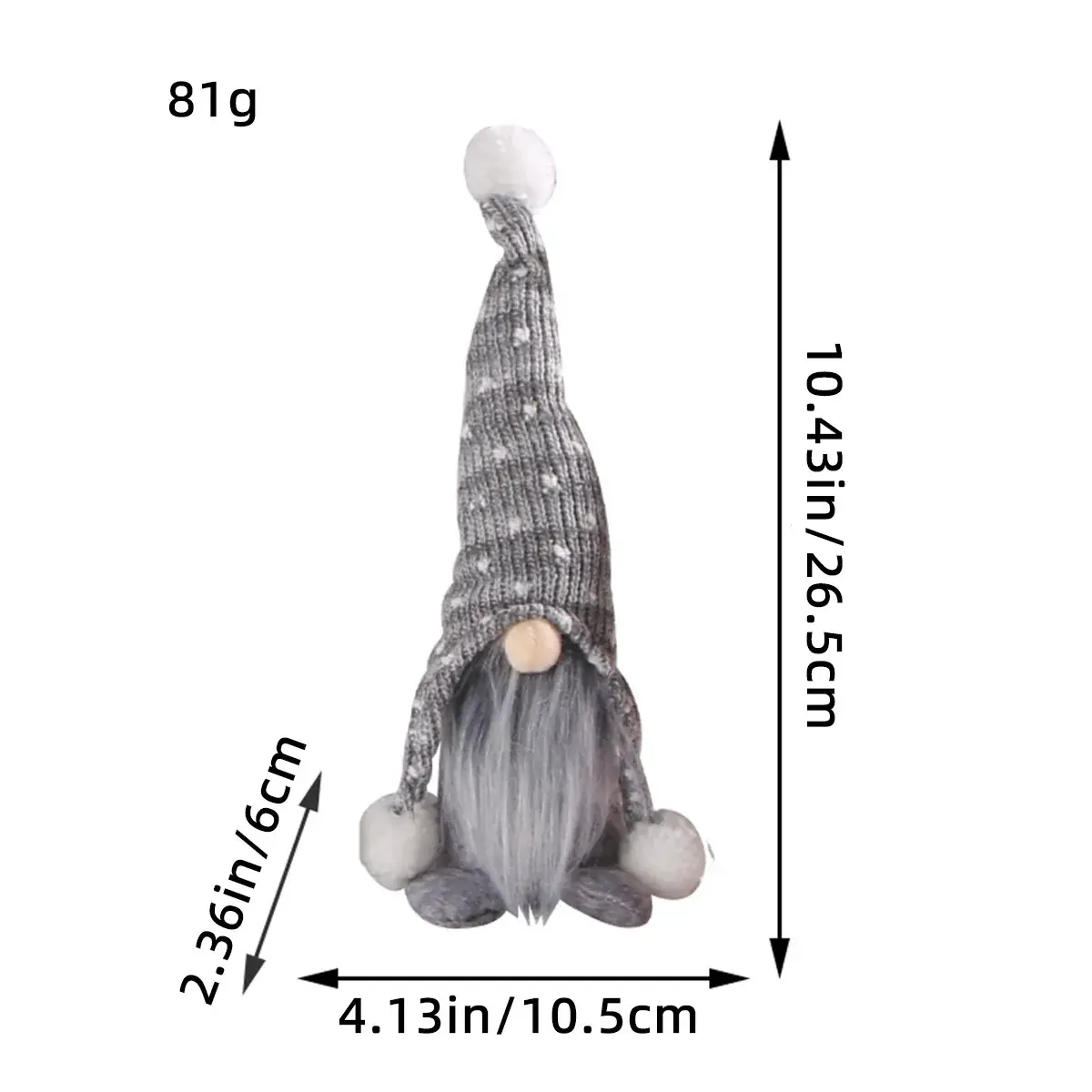 Pink Knitted Rudolph Doll 87g Standing Posture Ornament - Image 4