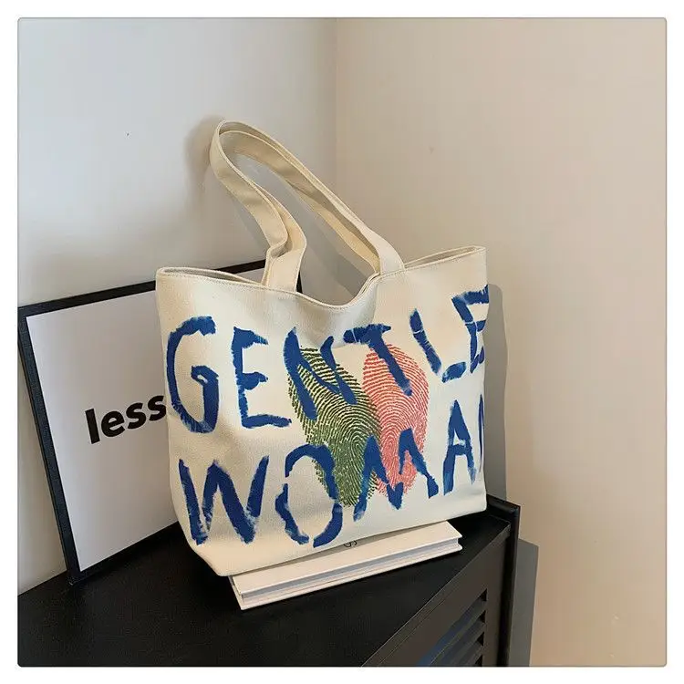 Cartoon Canvas Shoulder Bag Women Large Capacity — feature 1