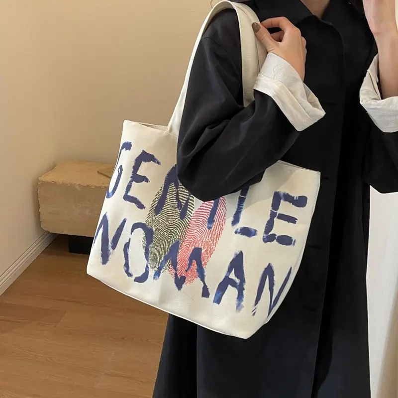 Cartoon Canvas Shoulder Bag Women Large Capacity — feature 13