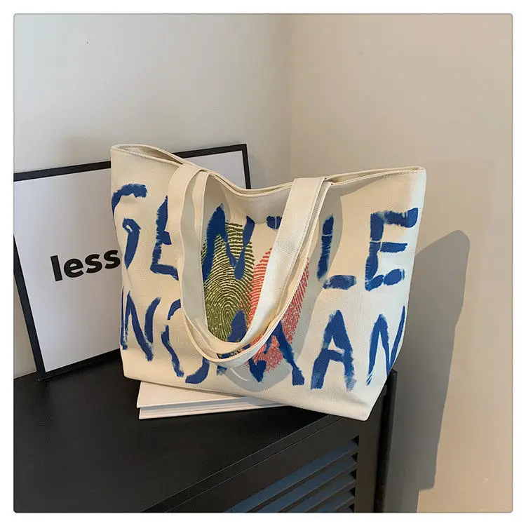 Cartoon Canvas Shoulder Bag Women Large Capacity — feature 3
