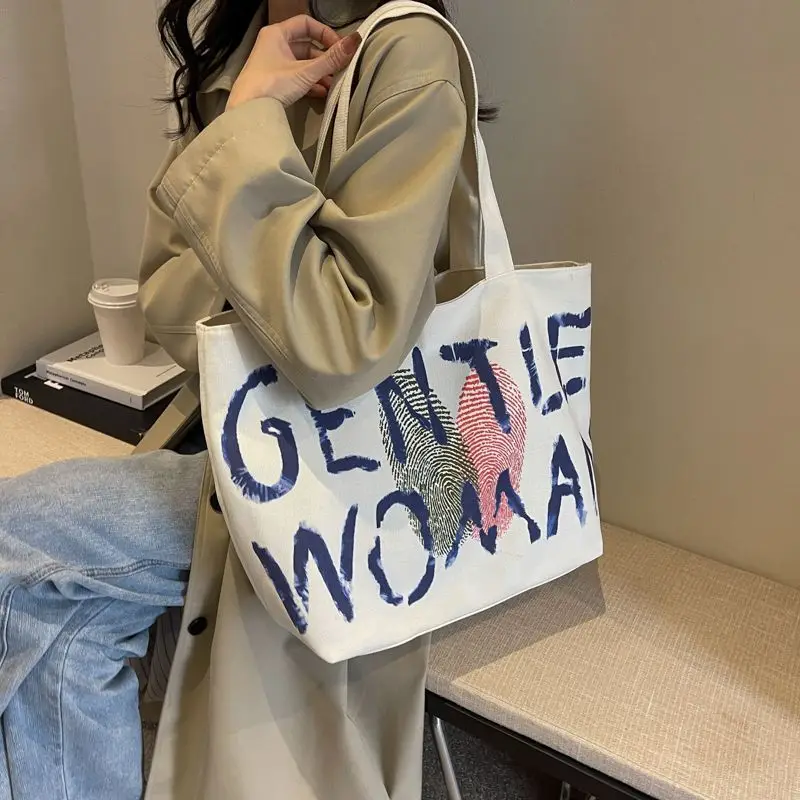 Cartoon Canvas Shoulder Bag Women Large Capacity — feature 5