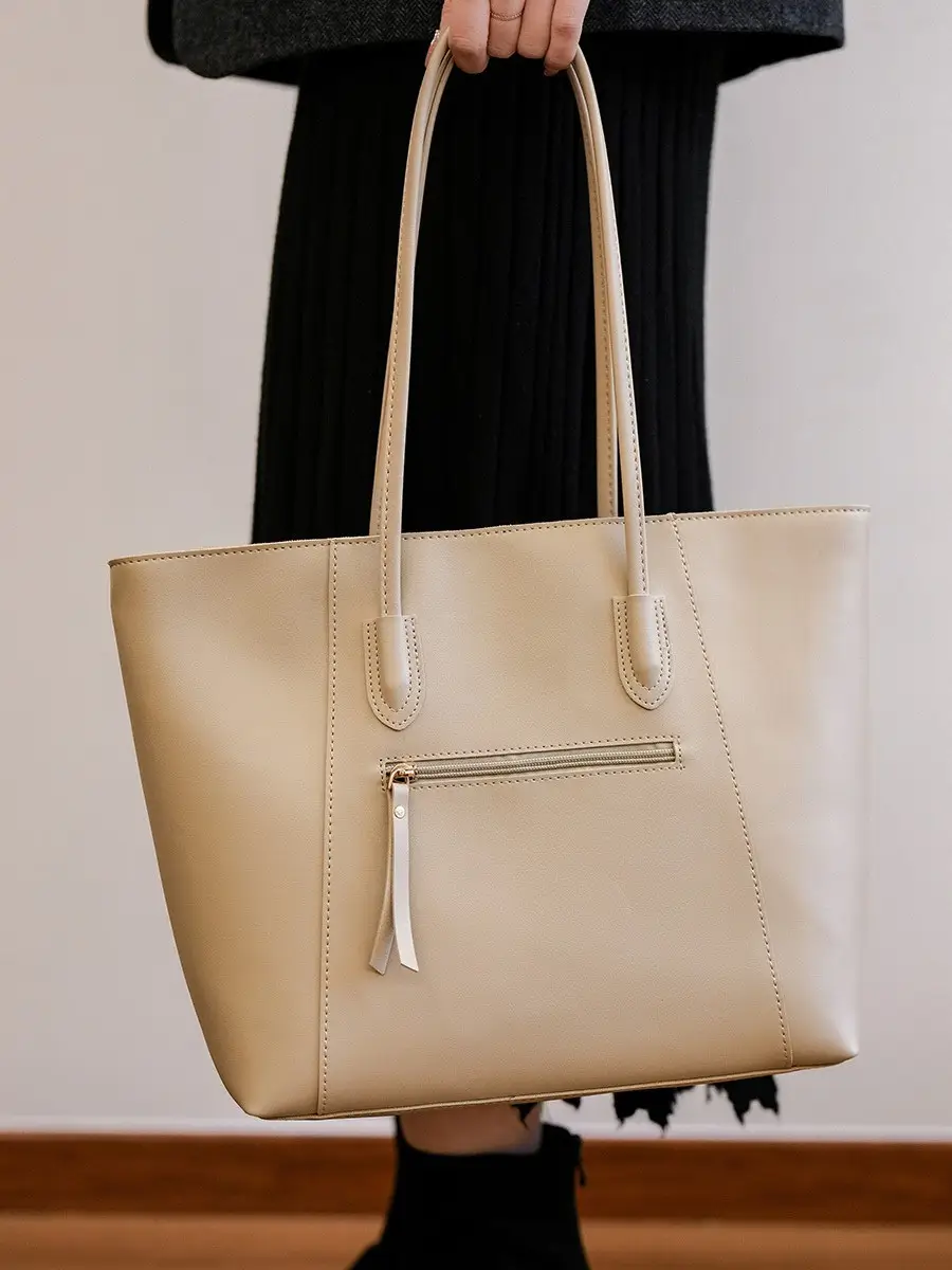 Black Large Capacity Shoulder Tote Bag for Women - Image 7
