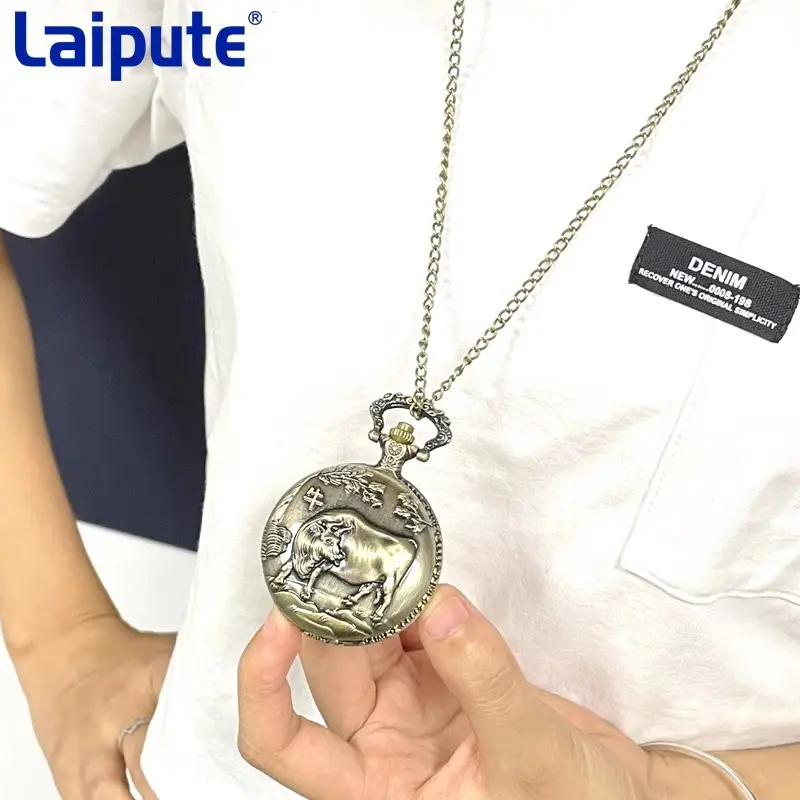 Zodiac Dragon Pocket Watch Necklace for Men Women - Image 24