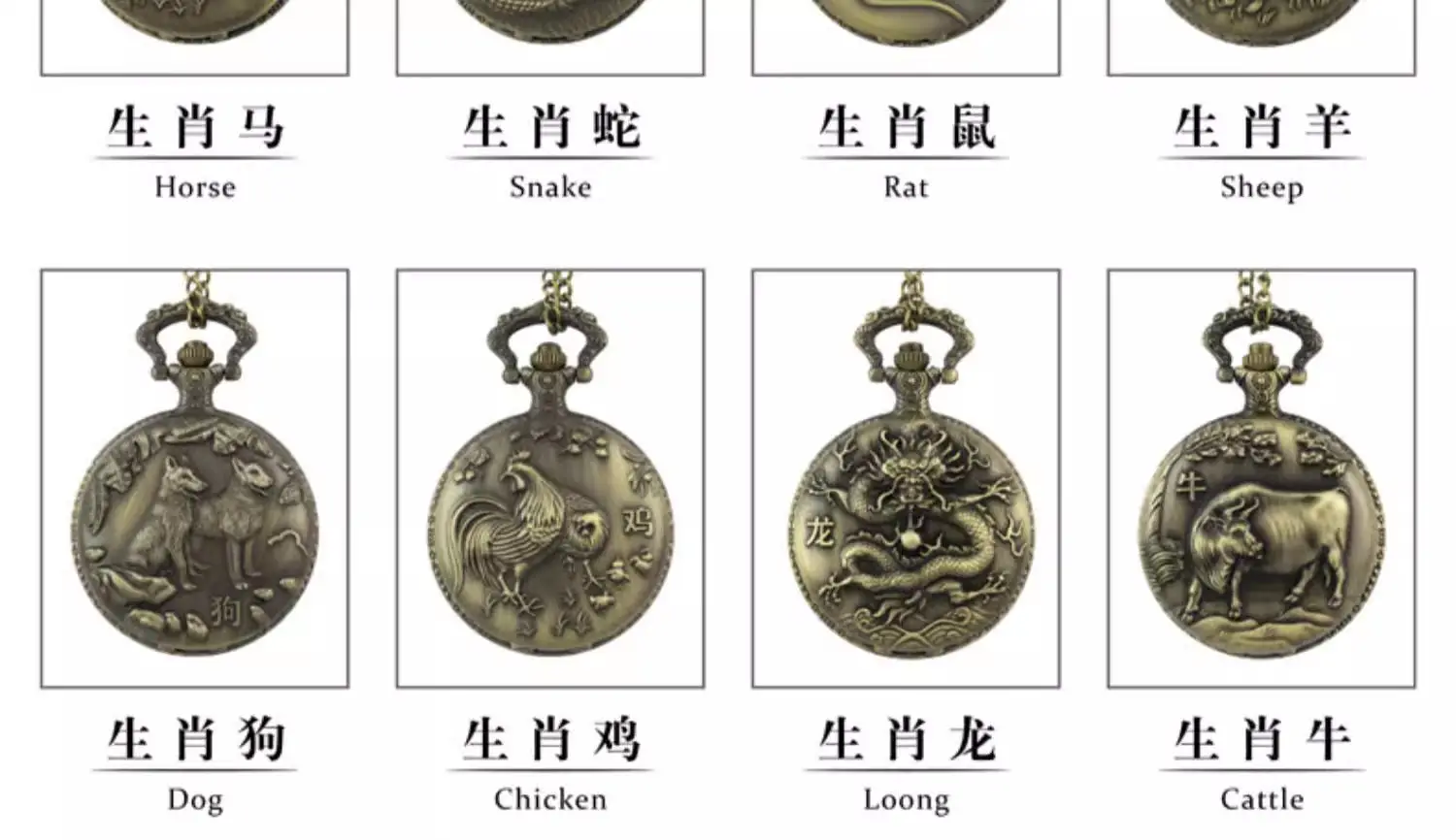 Zodiac Dragon Pocket Watch Necklace for Men Women — feature 3