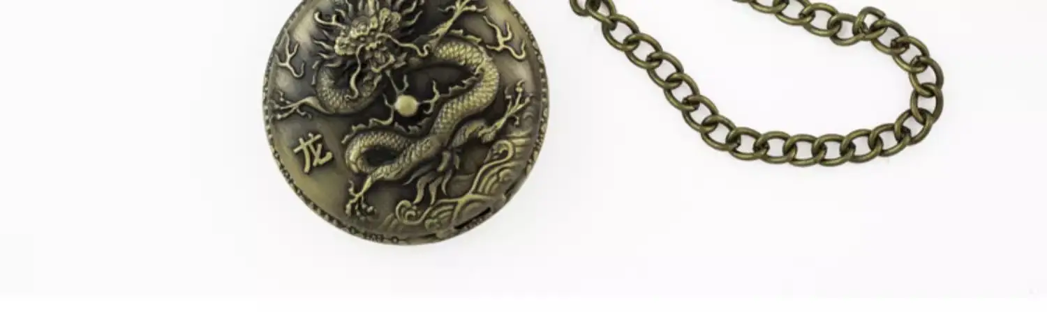 Zodiac Dragon Pocket Watch Necklace for Men Women — feature 7