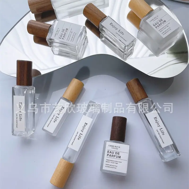 Wooden Cap Perfume Bottle Empty Bottle Glass 10ml Classy Travel Portable 5ml Sample Spray Bottle Perfume Bottle