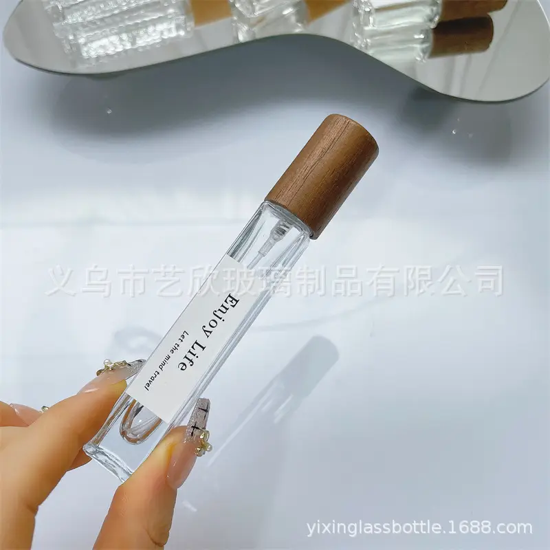 Wooden Cap Perfume Bottle Empty Bottle Glass 10ml Classy Travel Portable 5ml Sample Spray Bottle Perfume Bottle