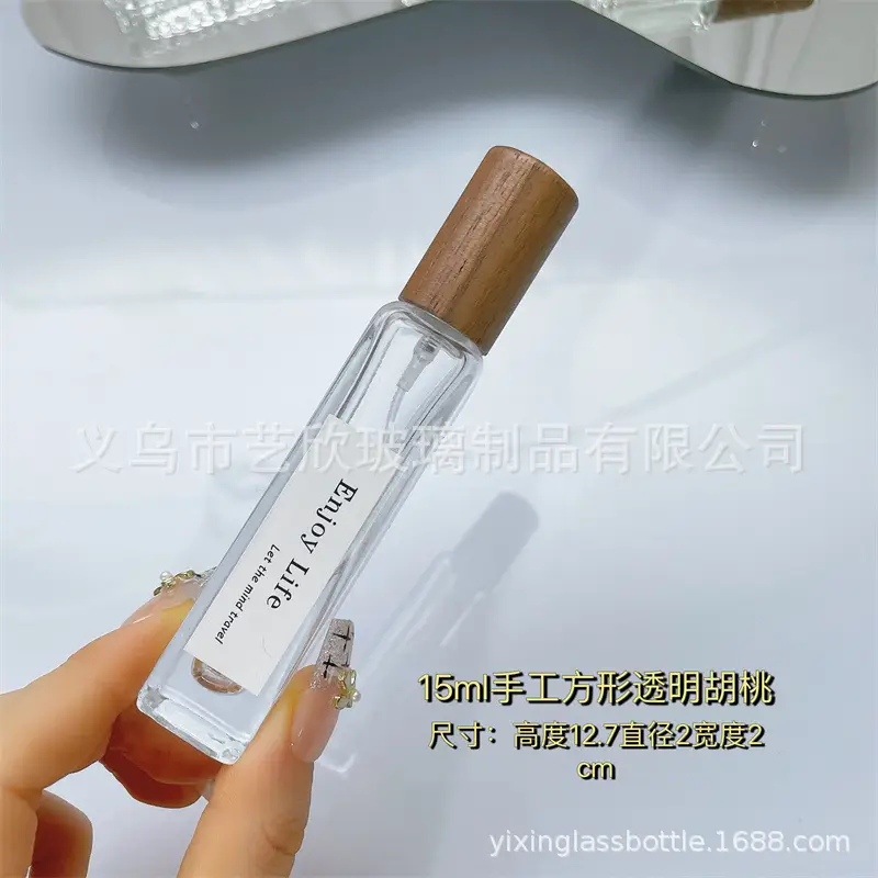 Wooden Cap Perfume Bottle Empty Bottle Glass 10ml Classy Travel Portable 5ml Sample Spray Bottle Perfume Bottle