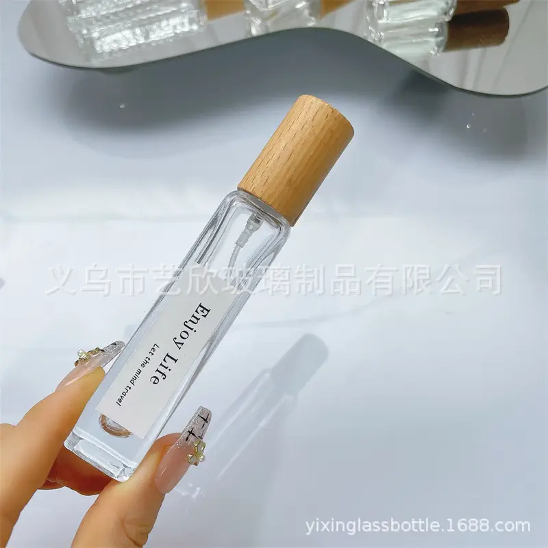 Wooden Cap Perfume Bottle Empty Bottle Glass 10ml Classy Travel Portable 5ml Sample Spray Bottle Perfume Bottle