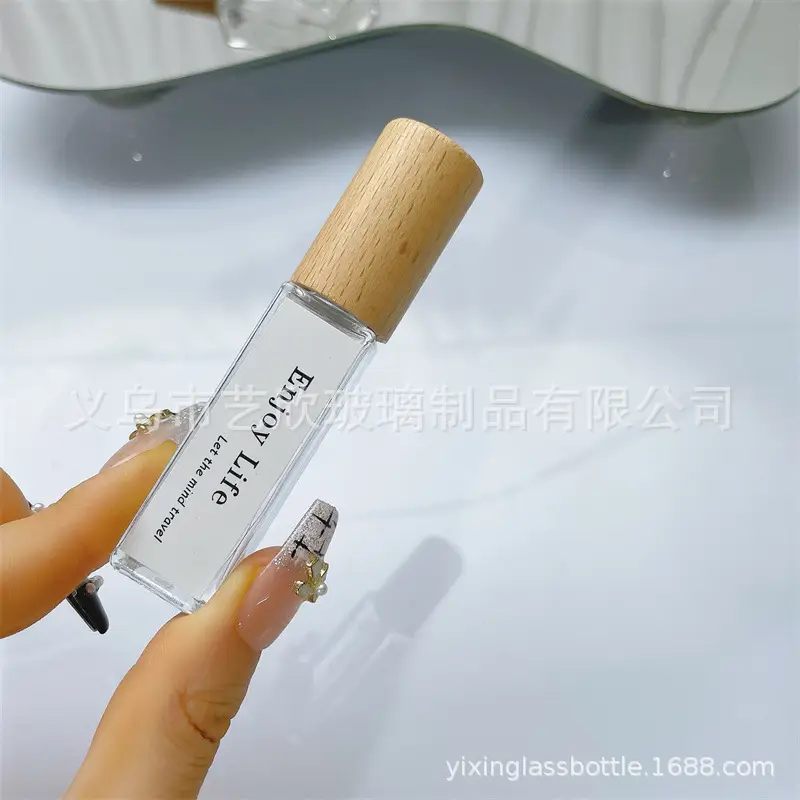 Wooden Cap Perfume Bottle Empty Bottle Glass 10ml Classy Travel Portable 5ml Sample Spray Bottle Perfume Bottle