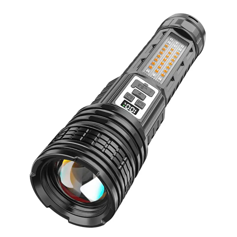 Rechargeable Flashlight Yellow White Double Light Source - Image 5