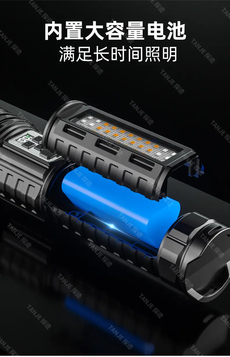 Rechargeable Flashlight Yellow White Double Light Source β feature 14