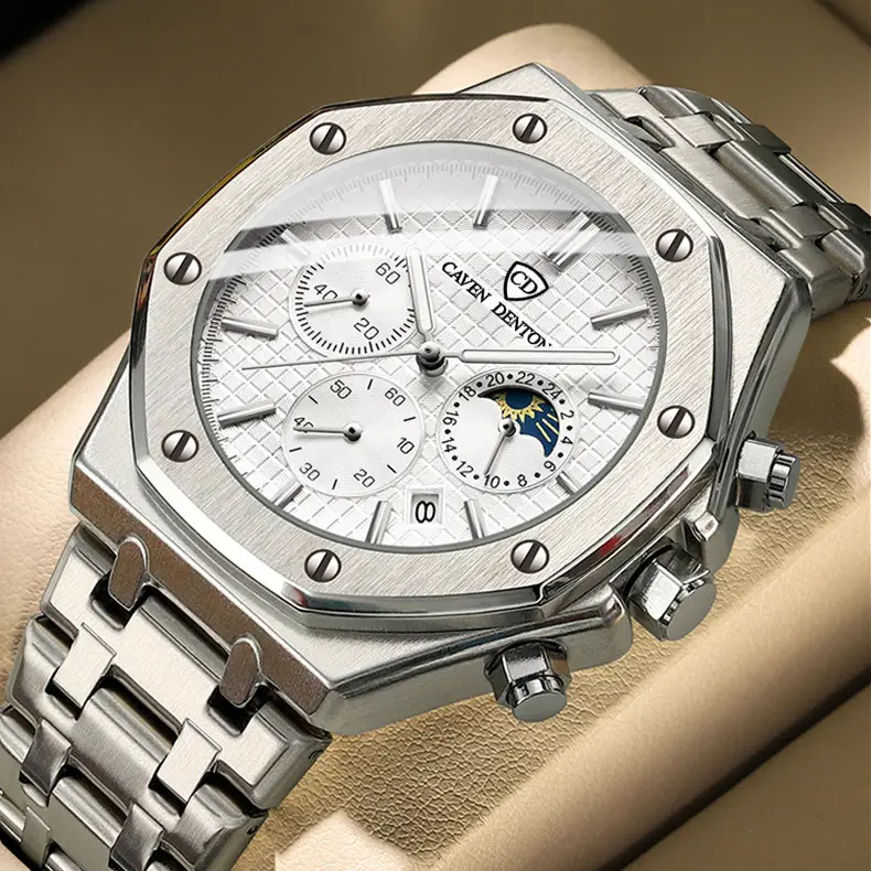 Men's Multifunctional Quartz Watch with Steel Band