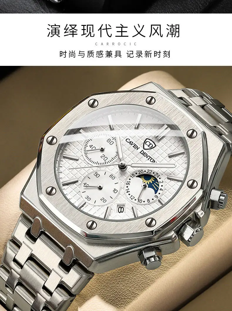 Men's Multifunctional Quartz Watch with Steel Band — feature 20