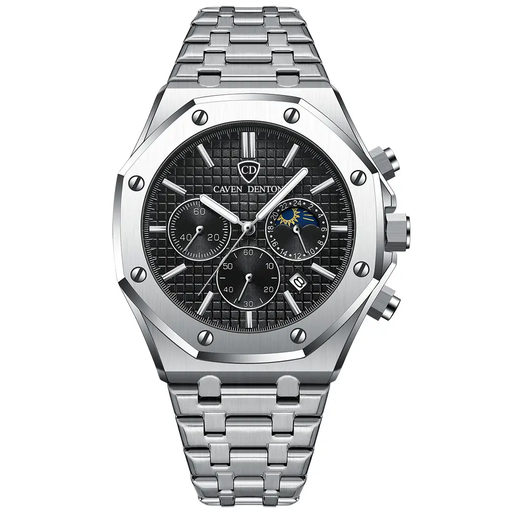 Men's Multifunctional Quartz Watch with Steel Band