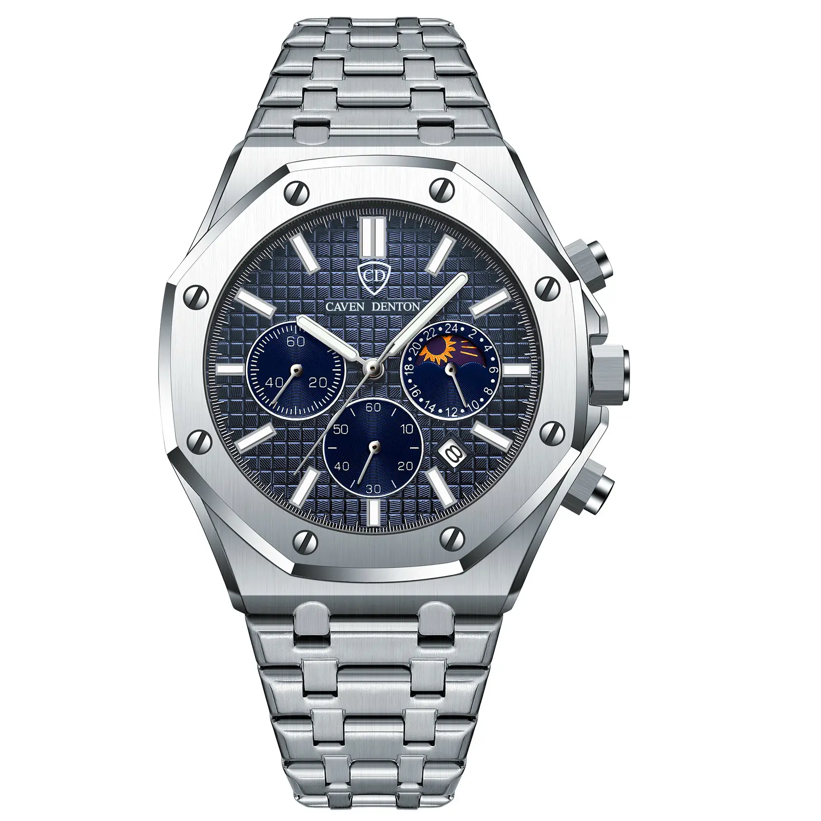 Men's Multifunctional Quartz Watch with Steel Band