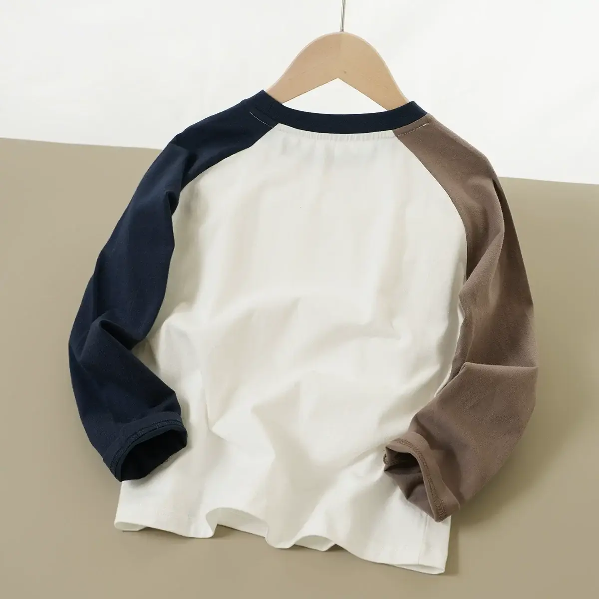Children Cotton Long Sleeve T-Shirt Gray Blue Elephant Print — feature 22