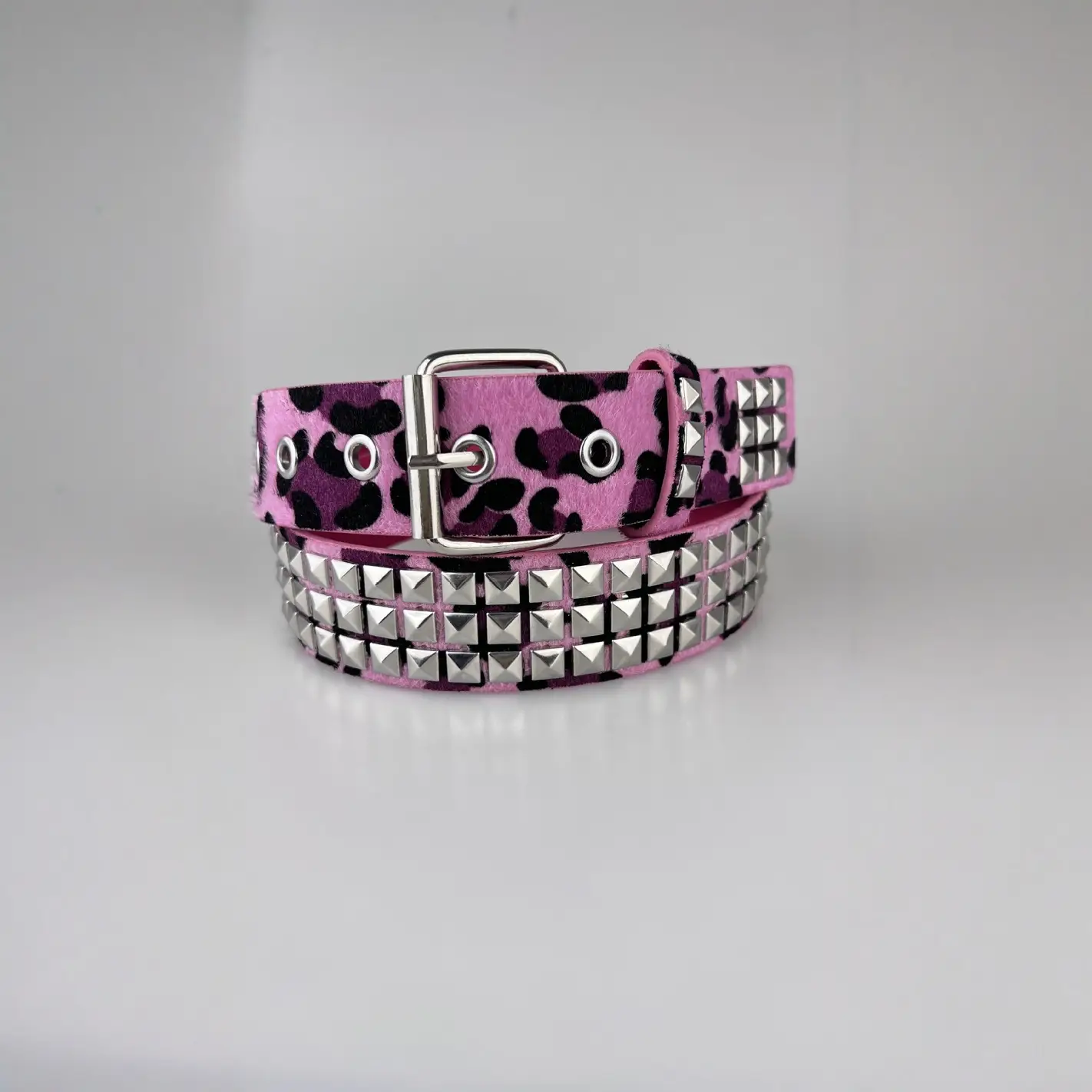 Men's Square Beads Rivet Belt Camouflage Rock Air Eye