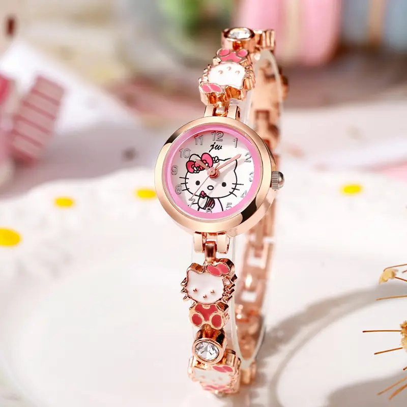 Hello Kitty Cat Watch for Girls Pink Rose Gold Digital Display - Image 3