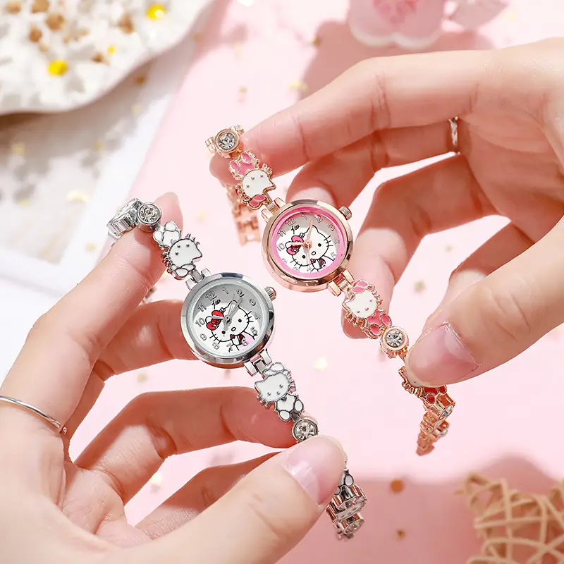 Hello Kitty Cat Watch for Girls Pink Rose Gold Digital Display - Image 4