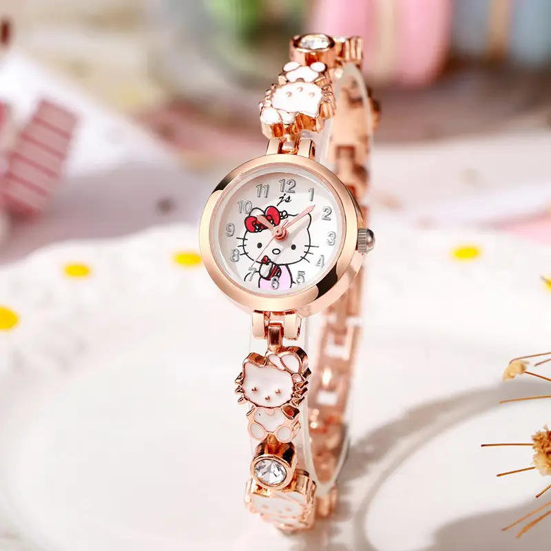 Hello Kitty Cat Watch for Girls Pink Rose Gold Digital Display - Image 2