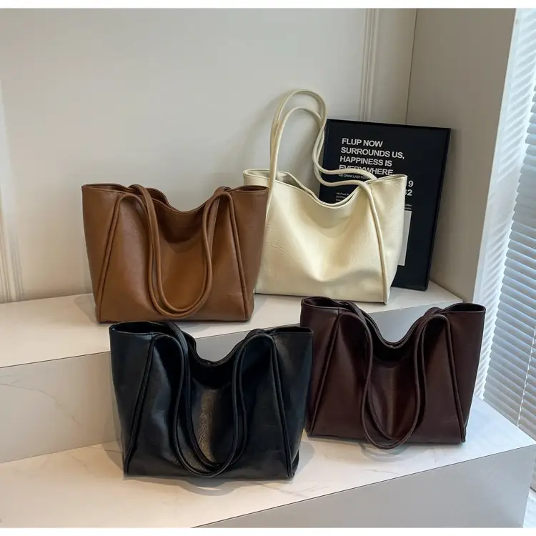 Brown Leather Tote Bag for Women Large Capacity Shoulder Bag — feature 13