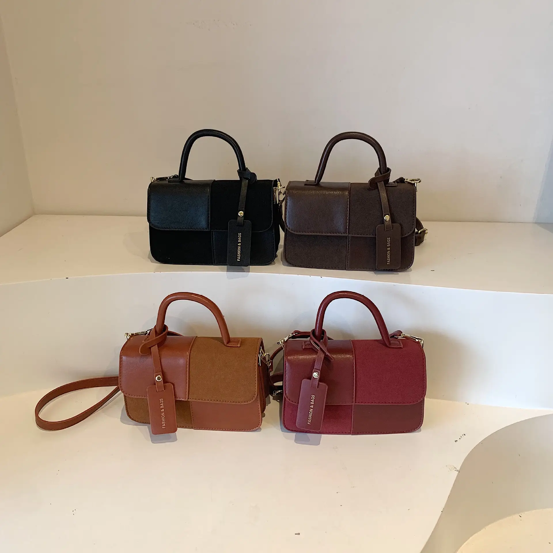 Women Crossbody Bag Red Leather 2024 New Autumn Winter