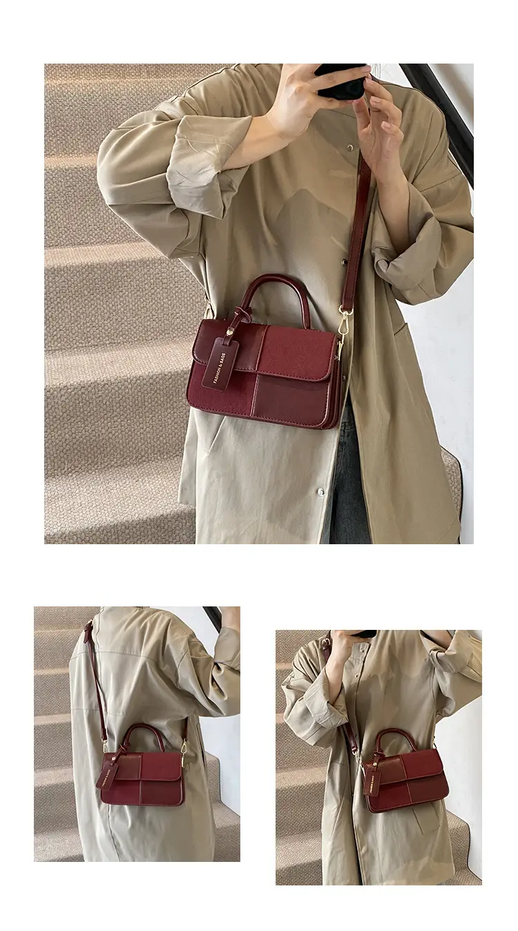 Women Crossbody Bag Red Leather 2024 New Autumn Winter — feature 7