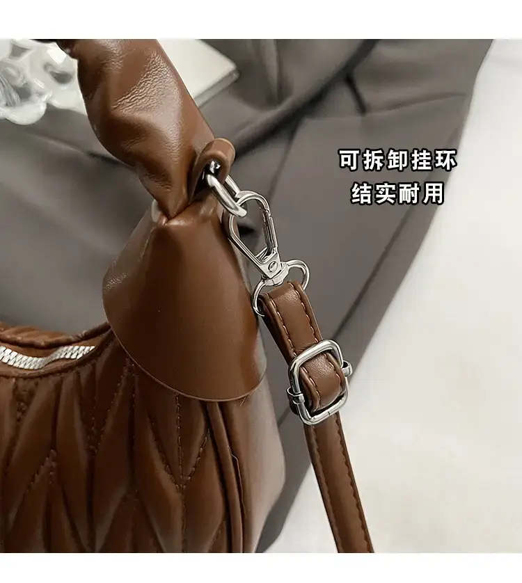 2024 New Pleated Shoulder Crossbody Bag Cream — feature 4