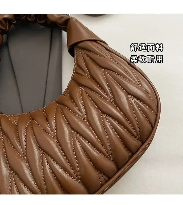 2024 New Pleated Shoulder Crossbody Bag Cream — feature 6
