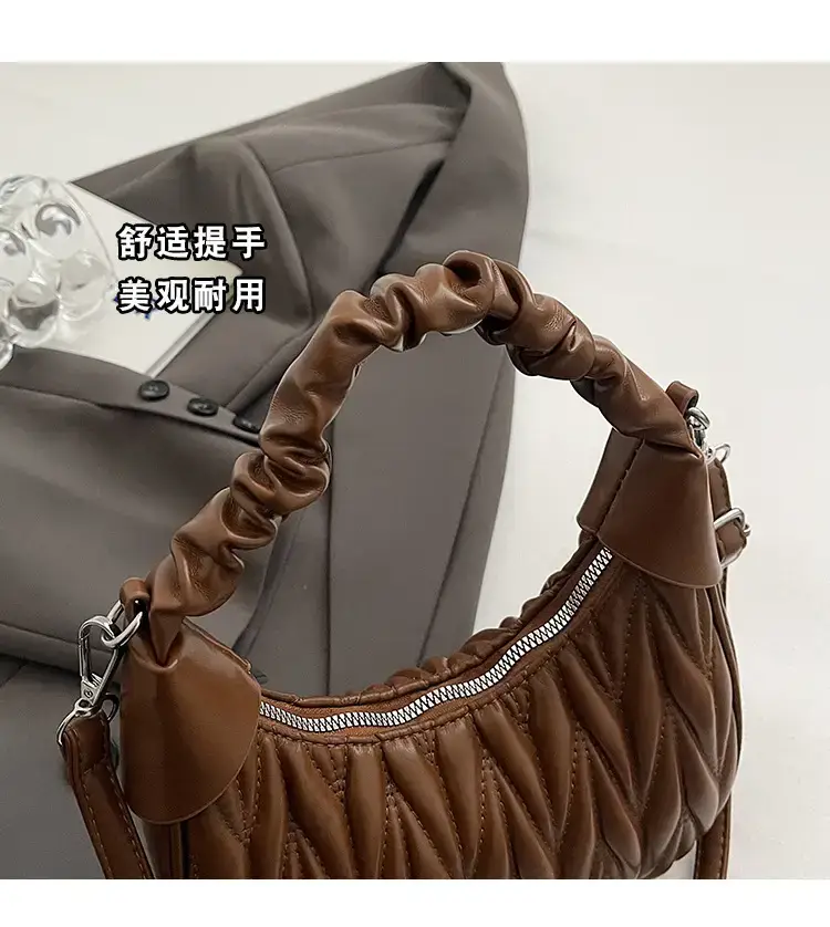 2024 New Pleated Shoulder Crossbody Bag Cream — feature 7