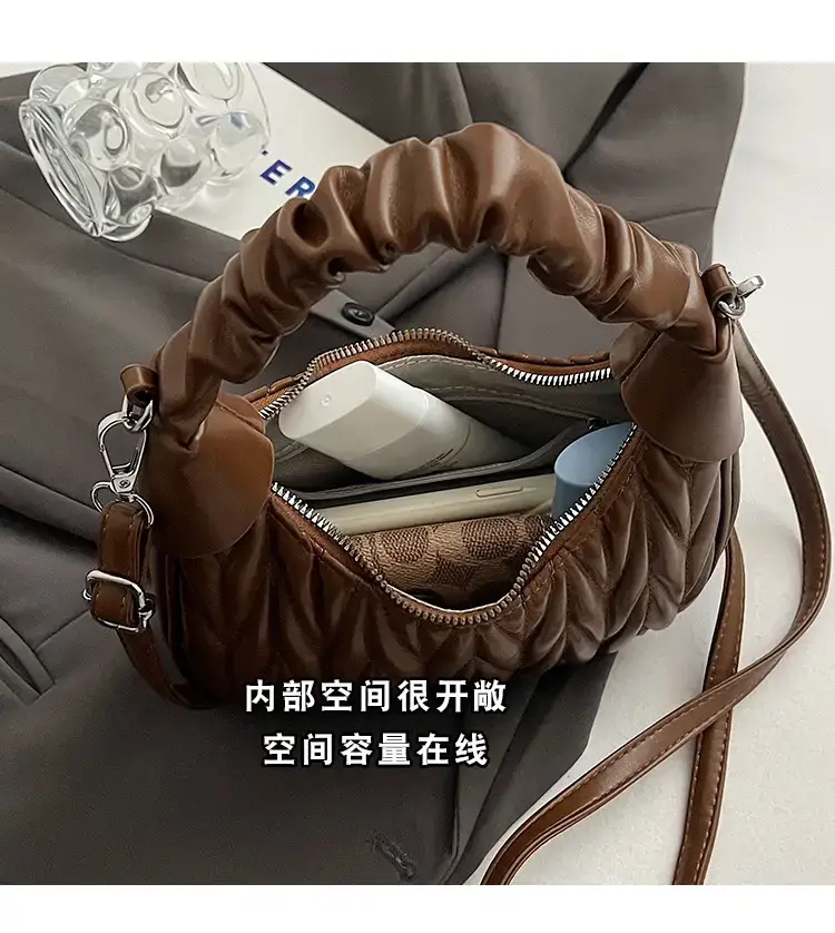 2024 New Pleated Shoulder Crossbody Bag Cream — feature 8
