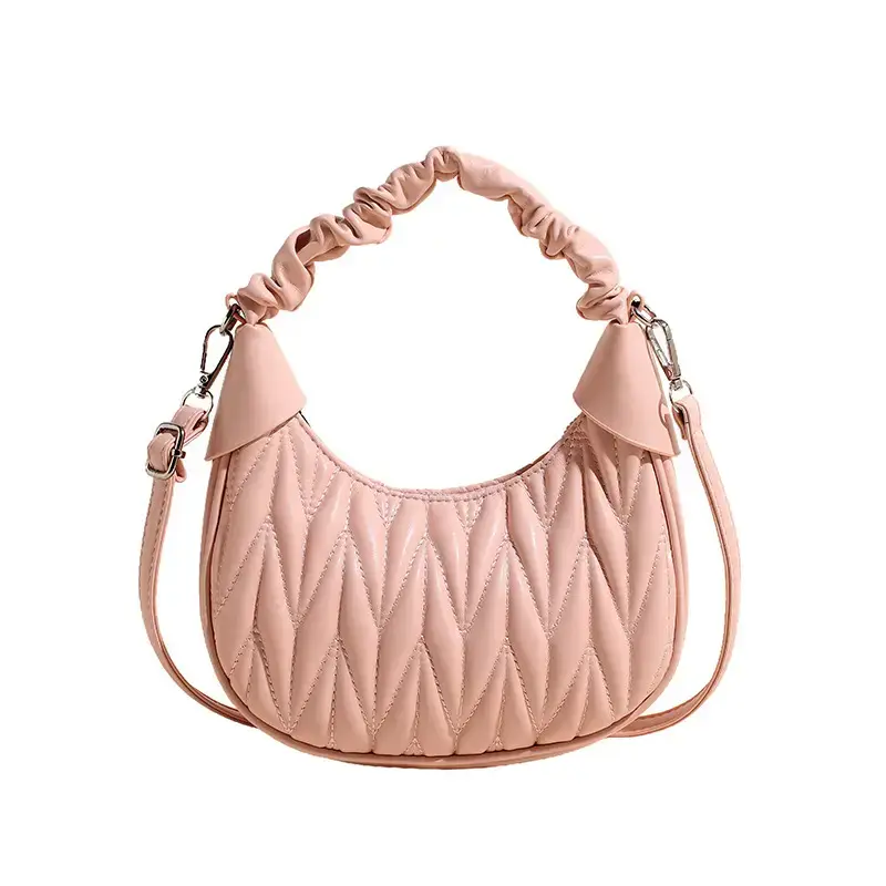 2024 New Pleated Shoulder Crossbody Bag Cream - Image 4