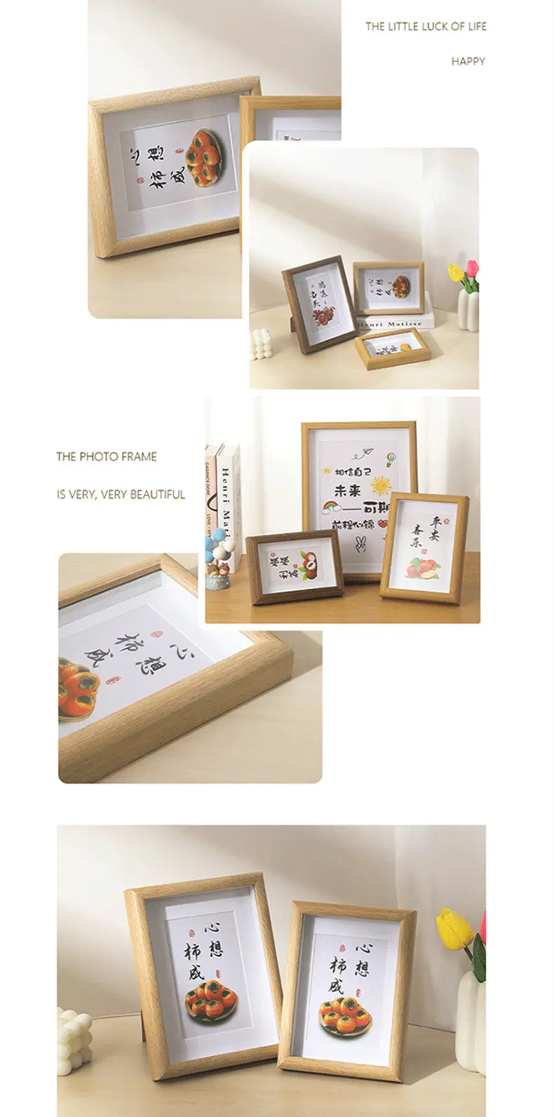 Three-dimensional photo frame wooden hollow table wholesale 5 inch 6 inch 7 inch 8 inch 10 inch A3 photo frame wall photo frame — feature 11